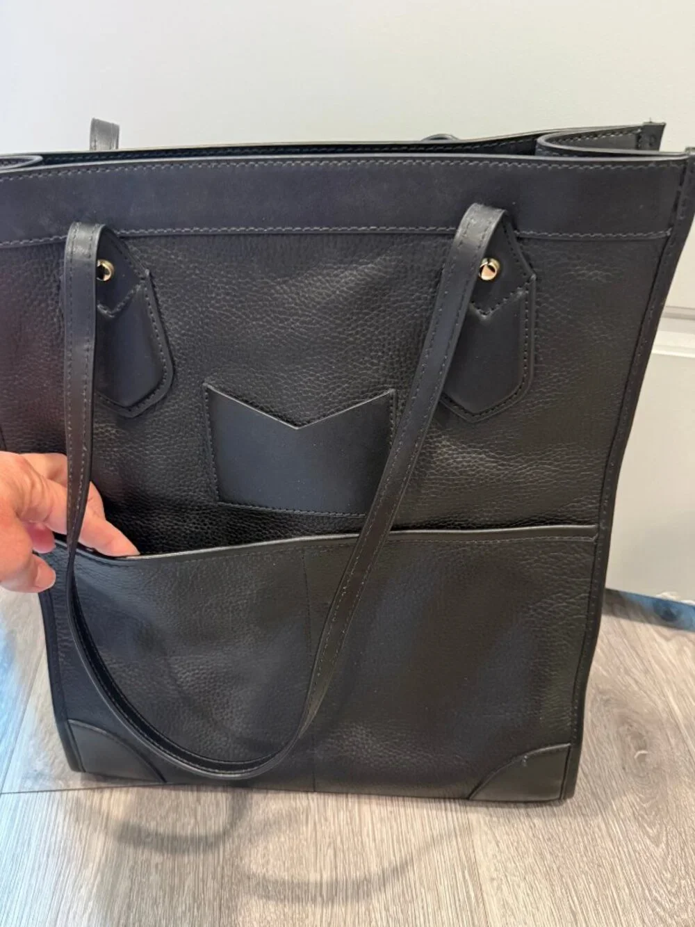 Michael Kors Black Leather Tote Bag - Picture 3 of 4